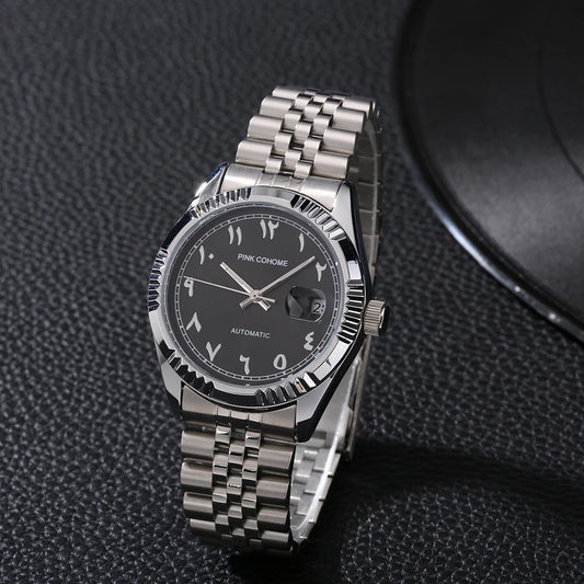 Luxury Steel Waterproof Arabic Numbers Watches Automatic Movement for Men