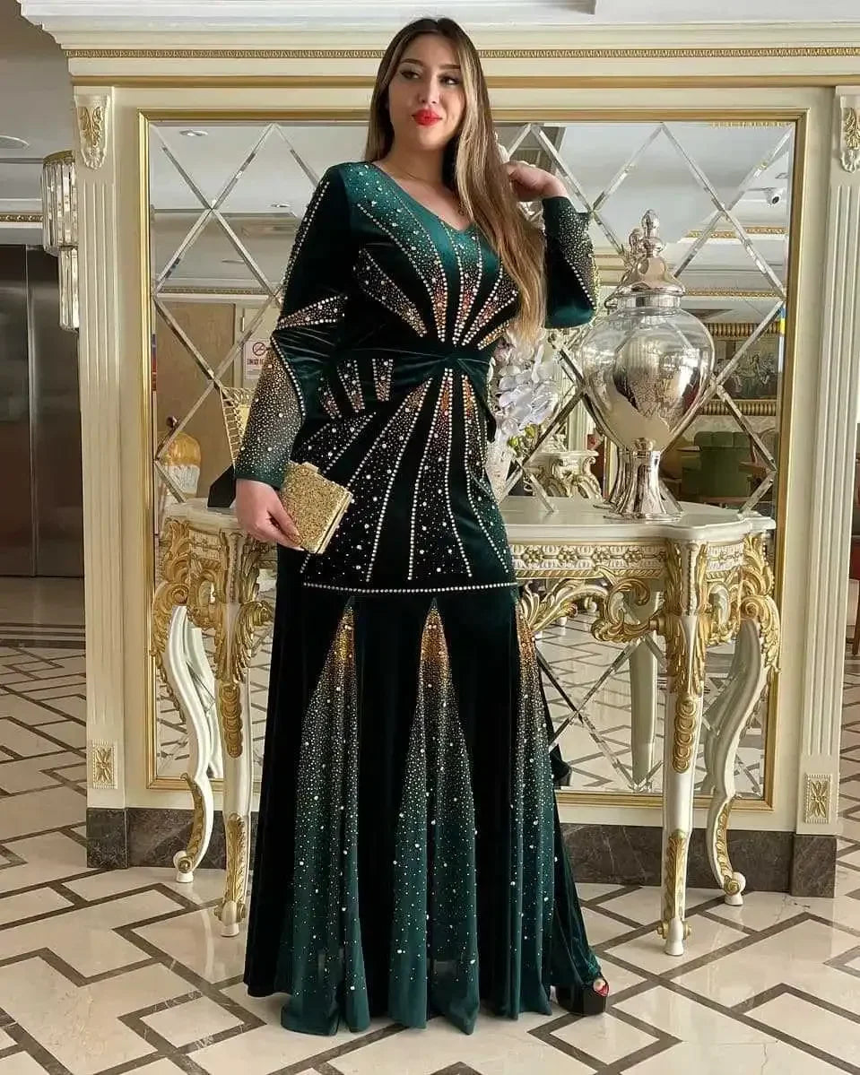 Arabian Velvet Evening Dresses for Women