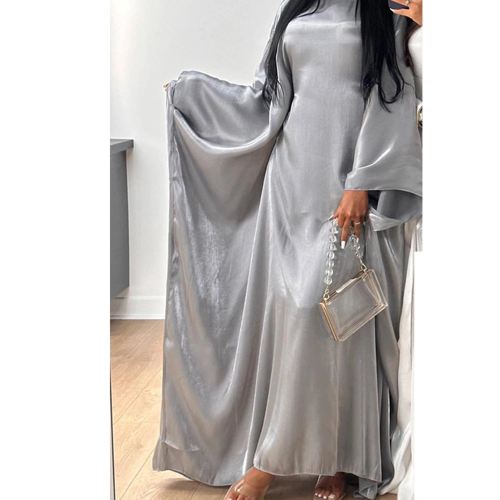 Arabian Women Batwing Sleeve Modest Dress Dubai Style