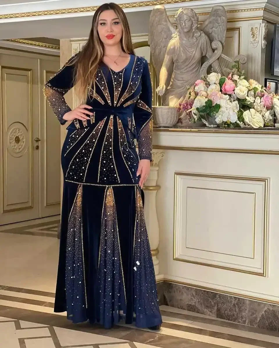 Arabian Velvet Evening Dresses for Women