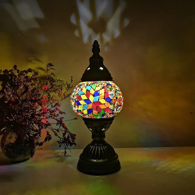 Arabian mosaic table Lamp vintage art deco Handcrafted