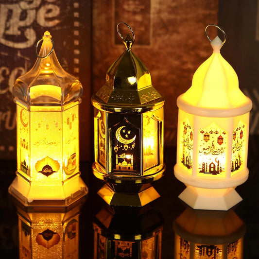 Eid Mubarak Ornaments Lantern Light Ramadan Decorations