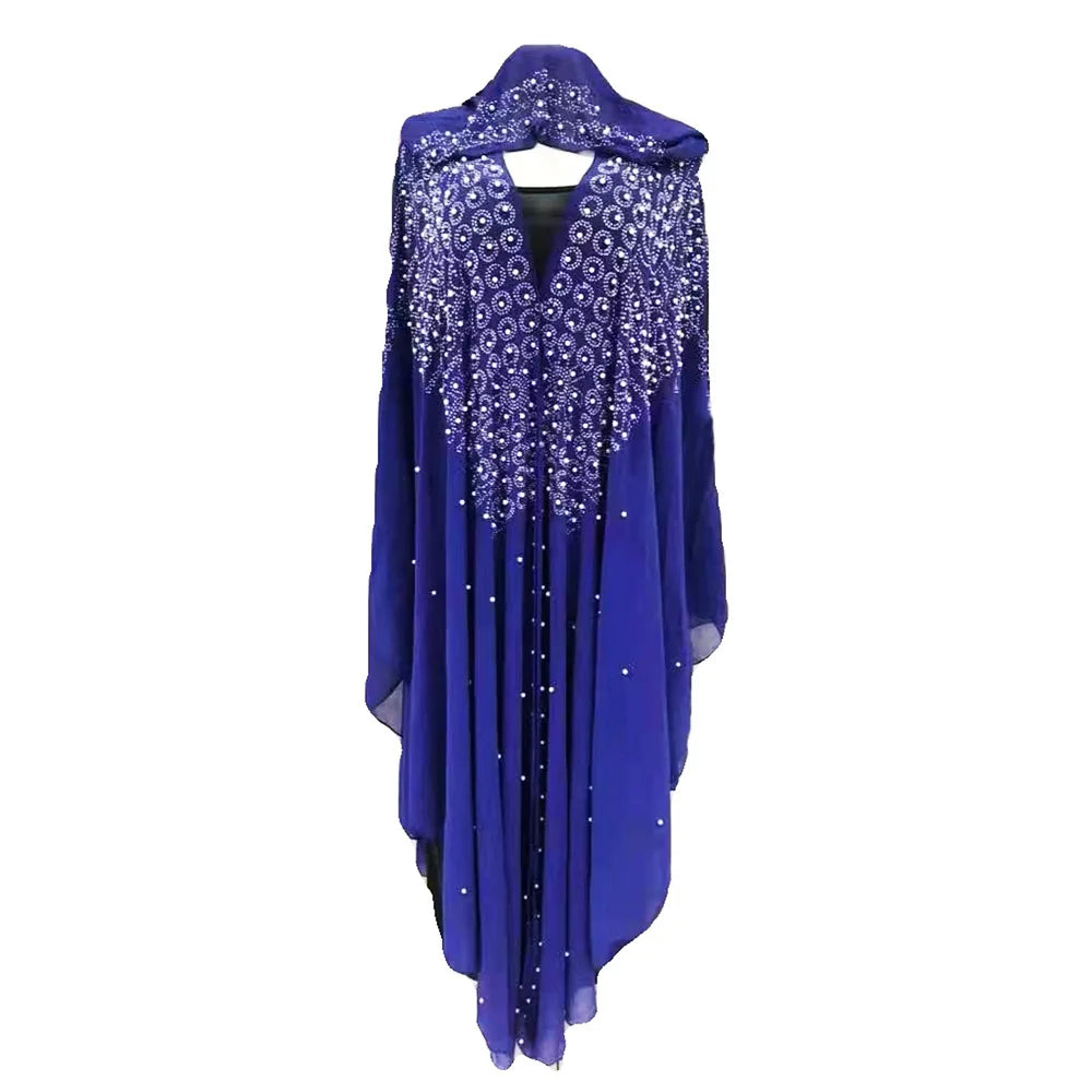 Abaya Morocco Kaftan Dubai Hooded Maxi Dress Butterfly Sleeve. Kaftan Women Arabian Open Kimono Boubou Evening Long Gown