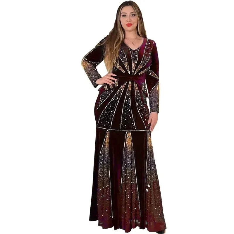 Arabian Velvet Evening Dresses for Women